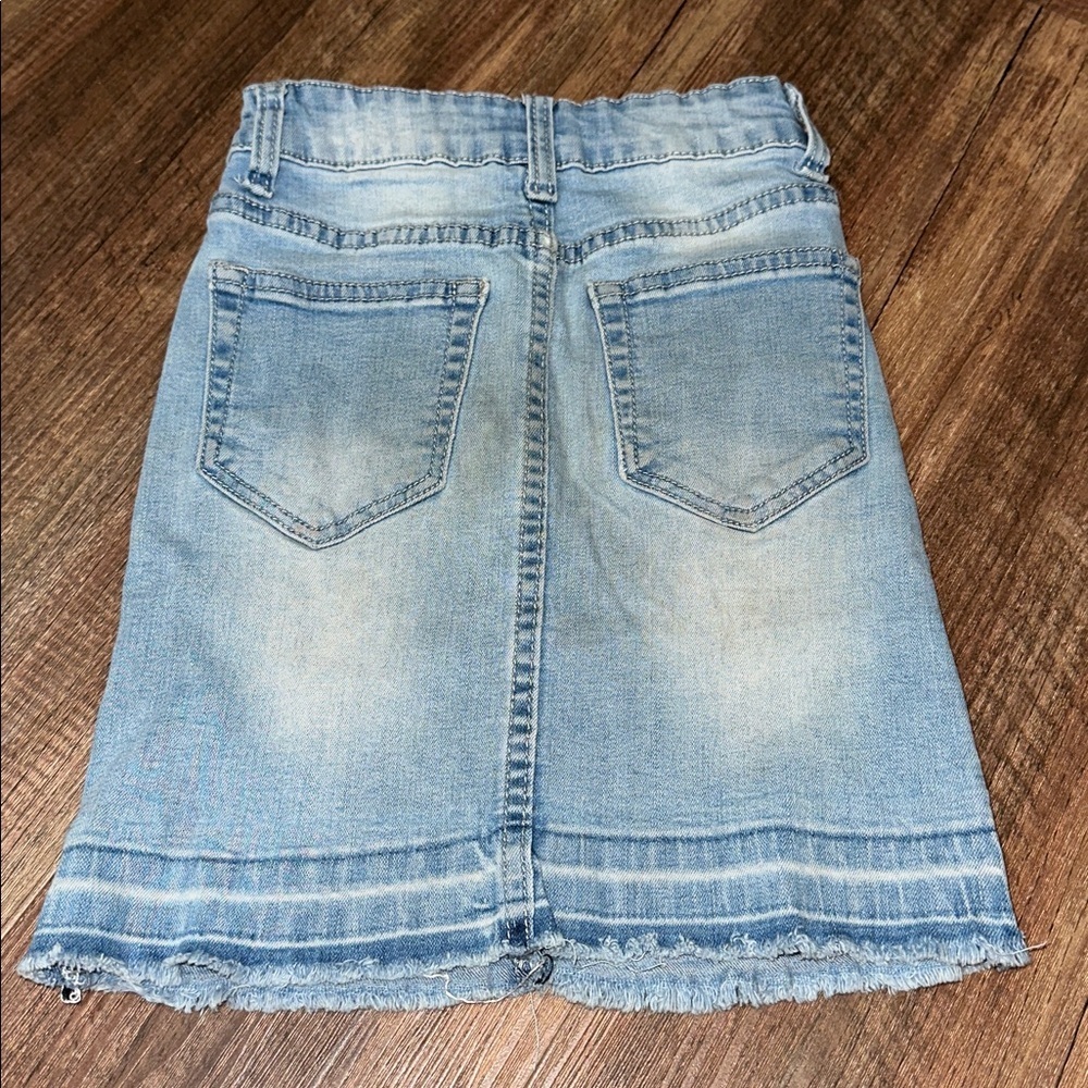 Lot of 2 Girls Denim Modest Midi Skirts- Jade Mackenzie & Jupe De Abby size 4 - Picture 3 of 10